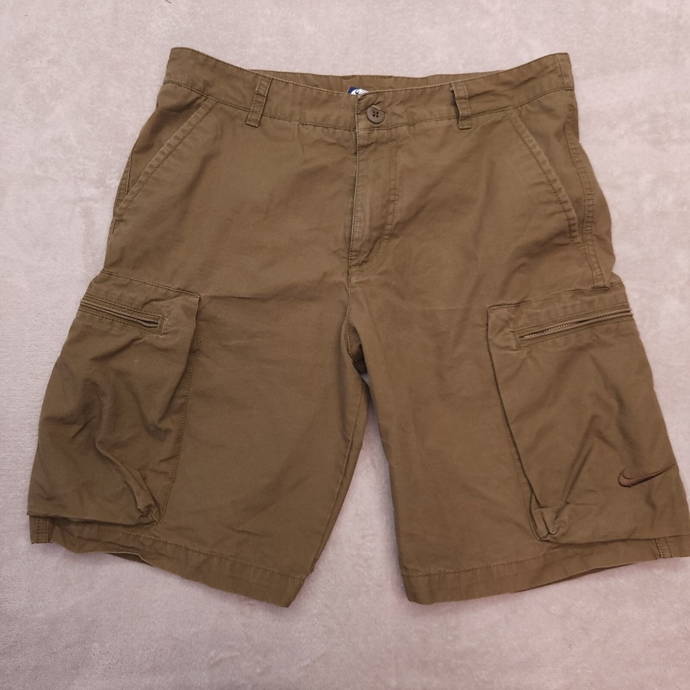 Nike Shorts Men's 32 Green Ripstop Cargo Cotton Utility Pockets Outdoor Y2K Gorp